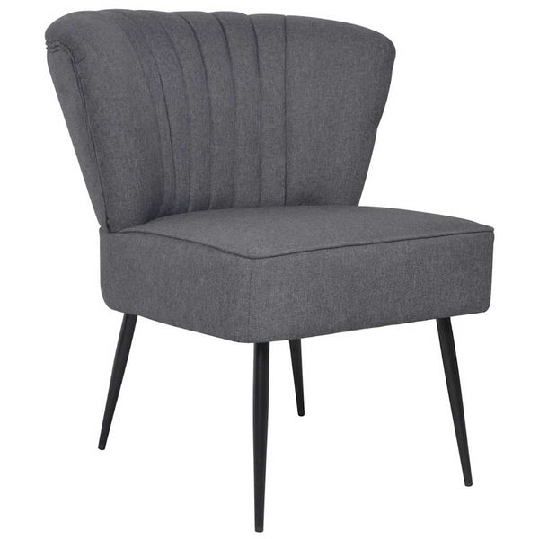 vidaXL Fauteuil cocktail gris foncé tissu
