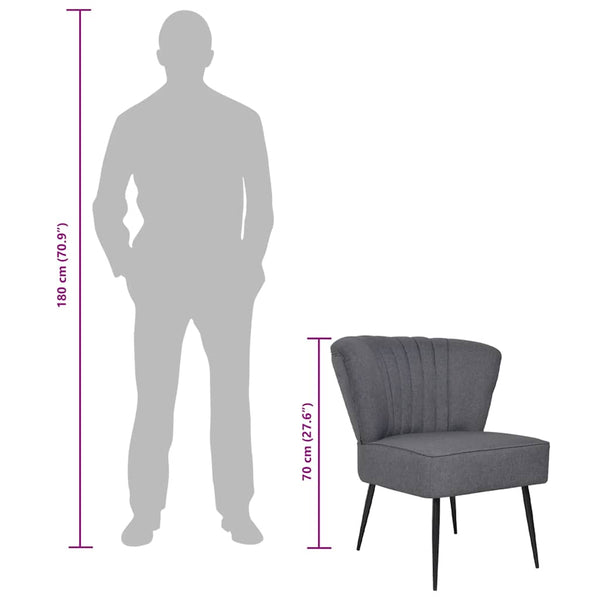 vidaXL Fauteuil cocktail gris foncé tissu
