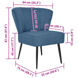 Cocktailsessel Blau Stoff