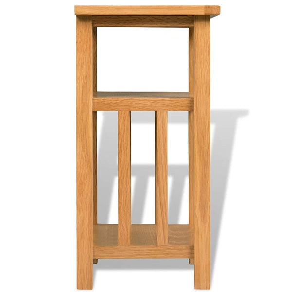 Beistelltisch mit Zeitungsablage 27x35x55 cm Massivholz Eiche