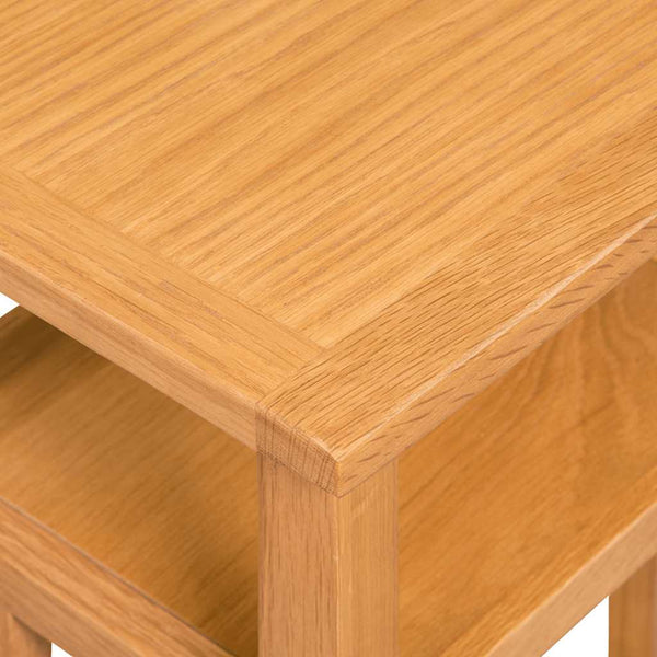 Beistelltisch mit Zeitungsablage 27x35x55 cm Massivholz Eiche