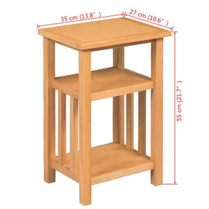Beistelltisch mit Zeitungsablage 27x35x55 cm Massivholz Eiche