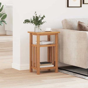 Beistelltisch mit Zeitungsablage 27x35x55 cm Massivholz Eiche