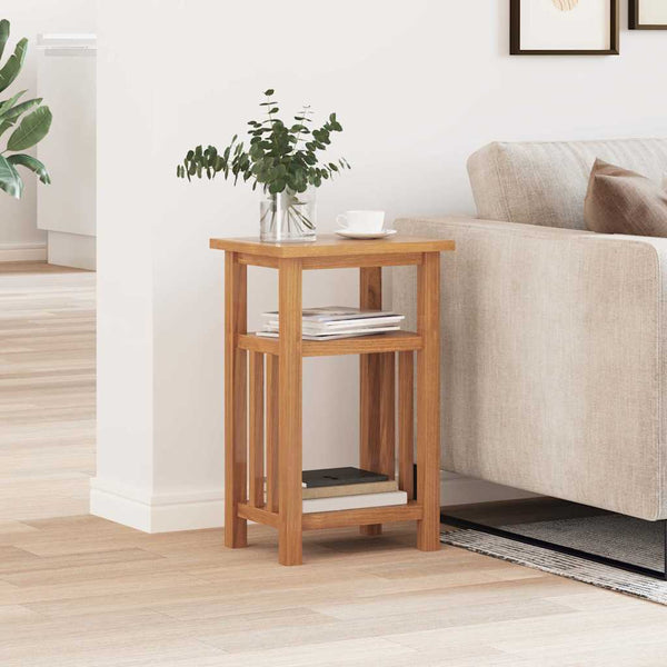 Beistelltisch mit Zeitungsablage 27x35x55 cm Massivholz Eiche
