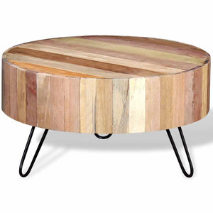 vidaXL Table basse en bois de récupération massif