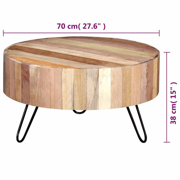 vidaXL Table basse en bois de récupération massif