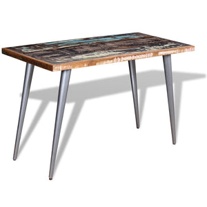 vidaXL Table de salle à manger en bois de récupération massif 120x60x76 cm