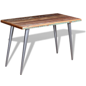 vidaXL Table de salle à manger en bois de récupération massif 120x60x76 cm