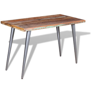 vidaXL Table de salle à manger en bois de récupération massif 120x60x76 cm