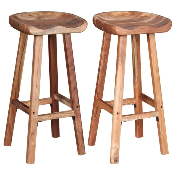 Barhocker 2 Stk. Massivholz Akazie