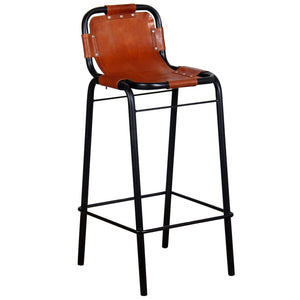 vidaXL Tabourets de bar 2 pcs Cuir véritable