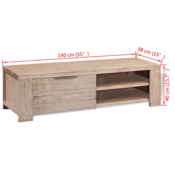 TV-Schrank Massivholz Akazie Gebürstet 140x38x40 cm