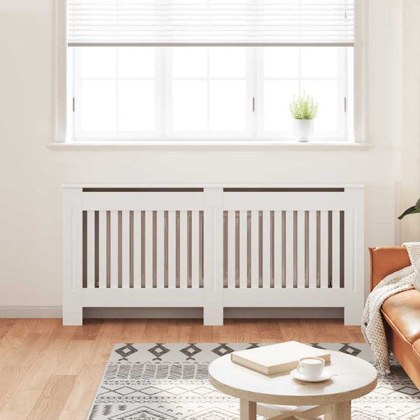 vidaXL Cache-radiateur Blanc Bois d'ingénierie 172 cm
