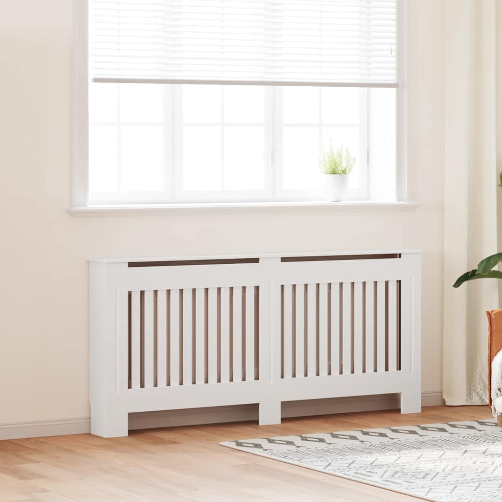 vidaXL Cache-radiateur Blanc Bois d'ingénierie 172 cm