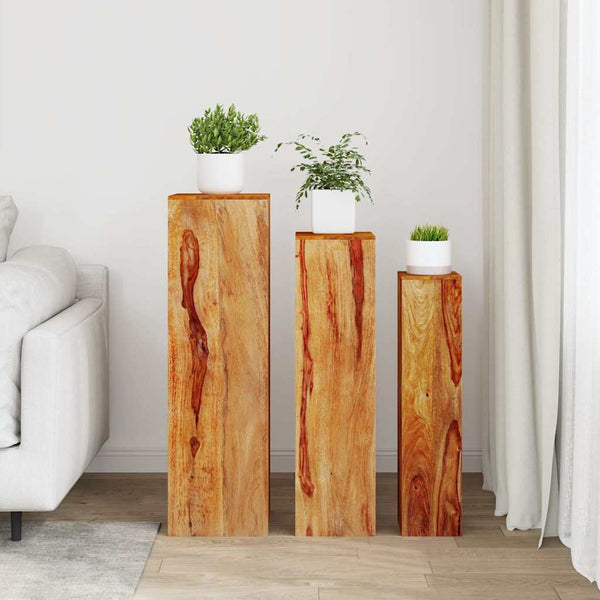 3-teilige Blumentreppe Massivholz Akazie Braun