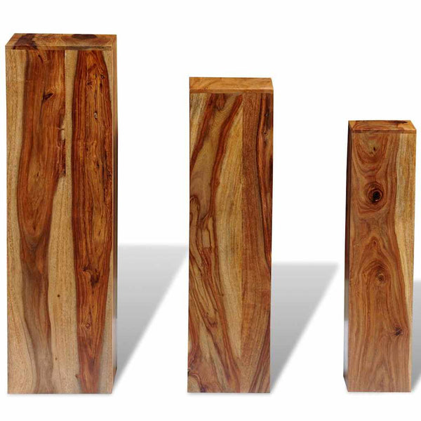 3-teilige Blumentreppe Massivholz Akazie Braun