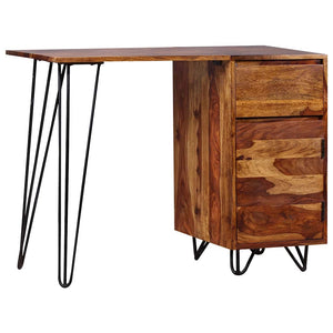 Schreibtisch mit 1 Schublade und 1 Schrank Massivholz Akazie
