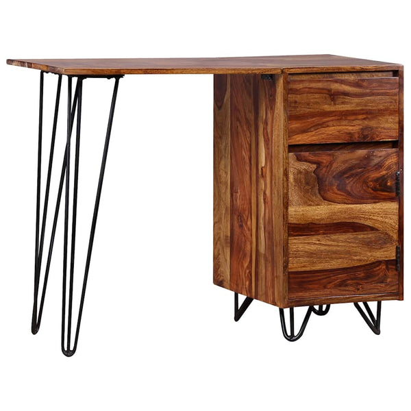 Schreibtisch mit 1 Schublade und 1 Schrank Massivholz Akazie