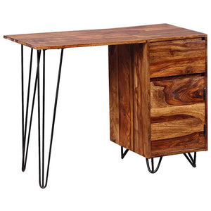Schreibtisch mit 1 Schublade und 1 Schrank Massivholz Akazie