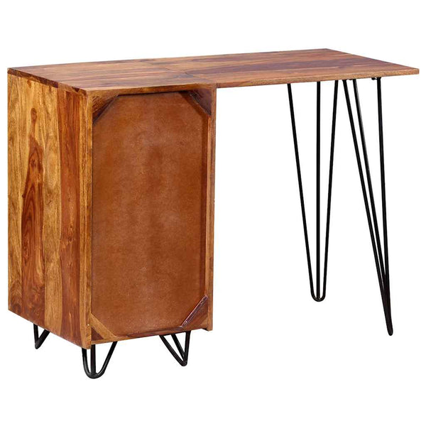 Schreibtisch mit 1 Schublade und 1 Schrank Massivholz Akazie