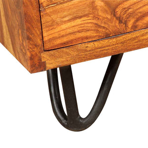 Schreibtisch mit 1 Schublade und 1 Schrank Massivholz Akazie