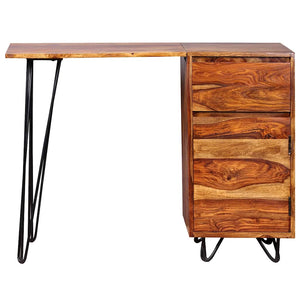 Schreibtisch mit 1 Schublade und 1 Schrank Massivholz Akazie