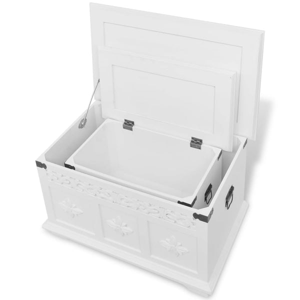 vidaXL Coffre de rangement 2 pcs Blanc