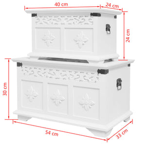 vidaXL Coffre de rangement 2 pcs Blanc