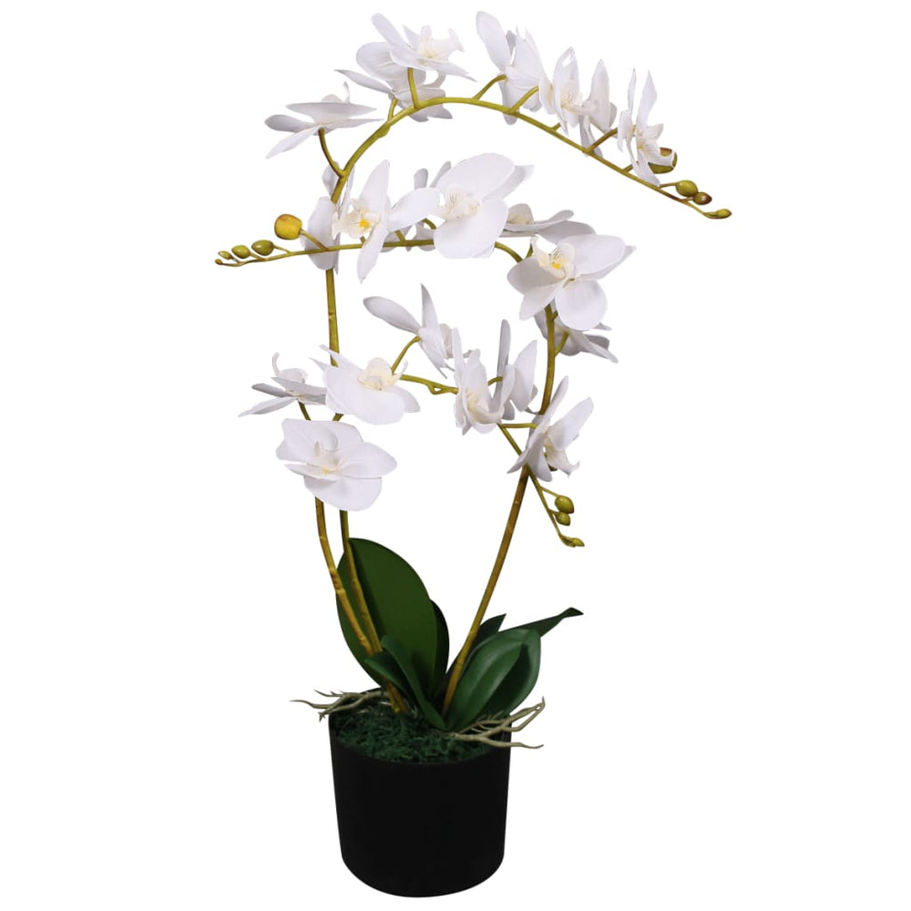vidaXL Orchidée artificielle avec pot 65 cm Blanc