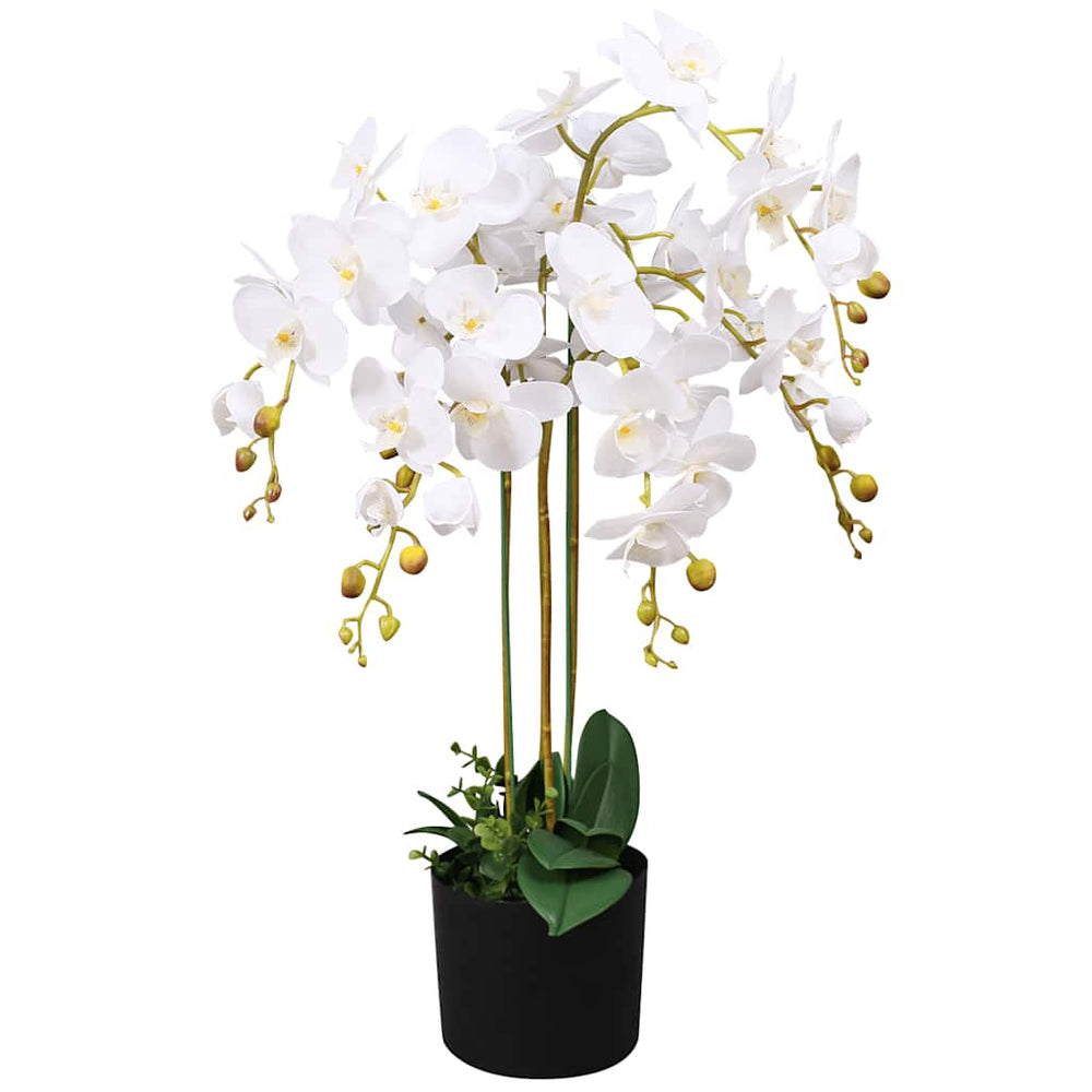 vidaXL Orchidée artificielle avec pot 75 cm blanc