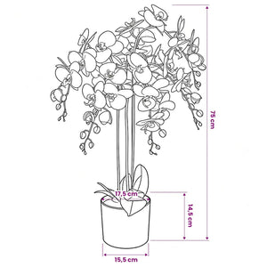 Künstliche Orchidee mit Topf 75 cm Weiß