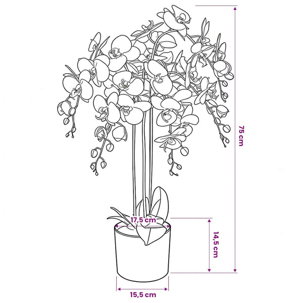 Künstliche Orchidee mit Topf 75 cm Weiß