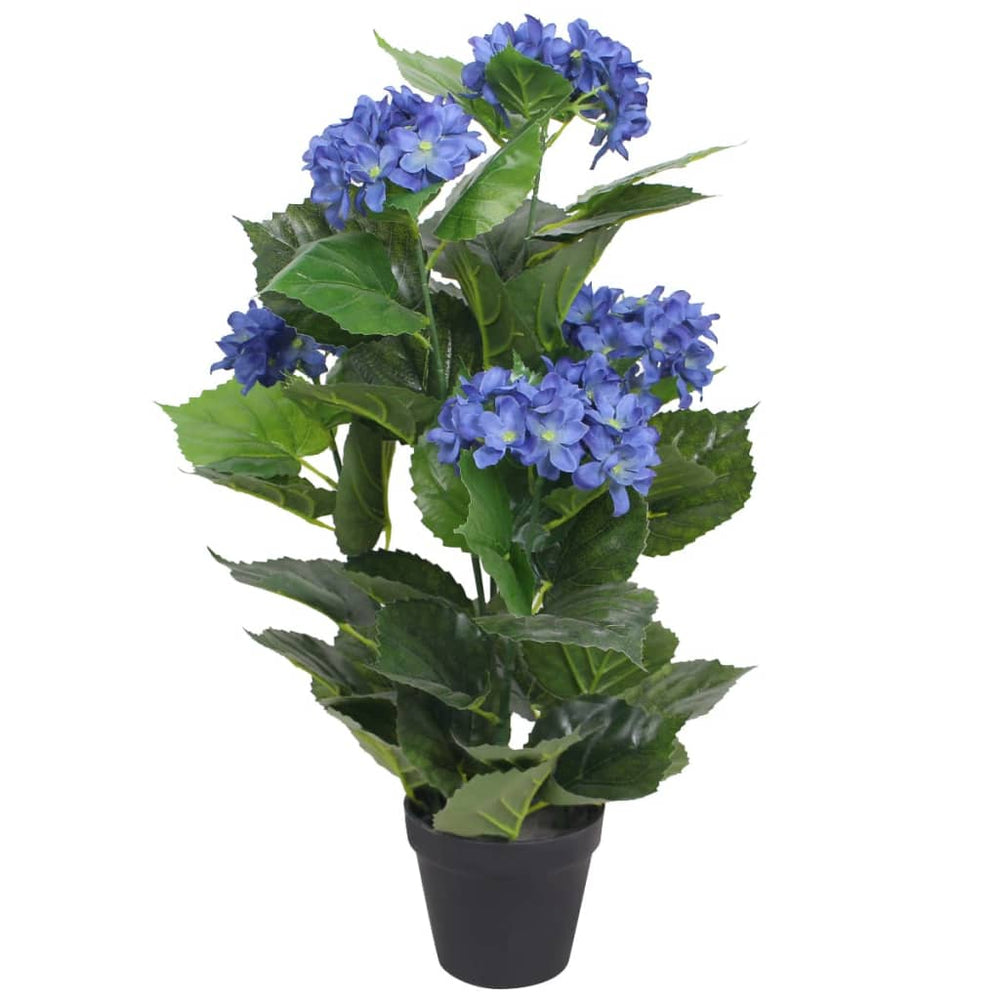 vidaXL Hortensia artificielle avec pot 60 cm bleu