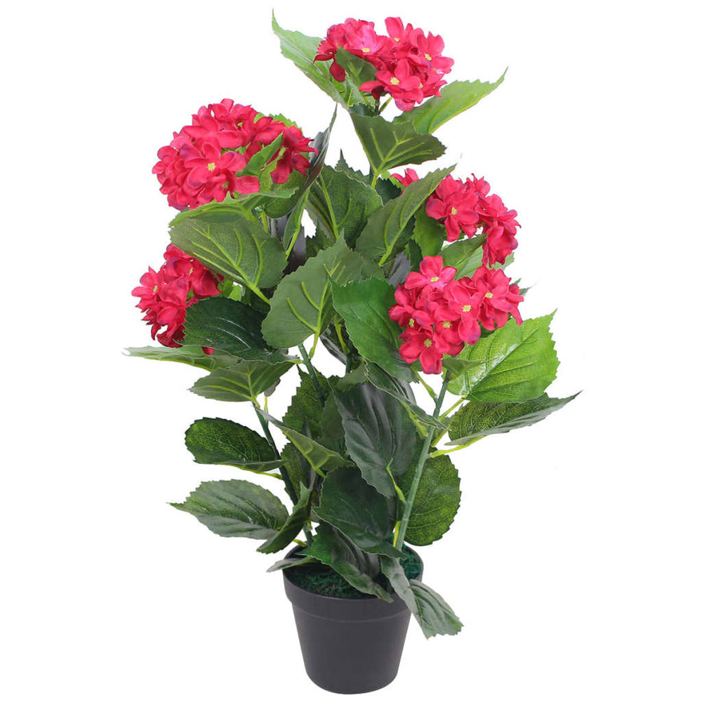 vidaXL Hortensia artificiel en pot 60 cm rouge