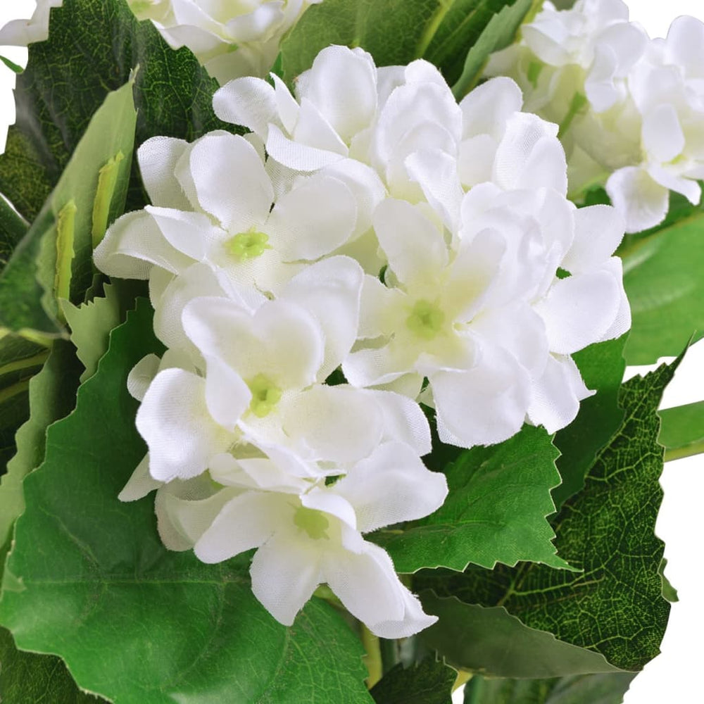 vidaXL Hortensia artificielle avec pot 60 cm blanc