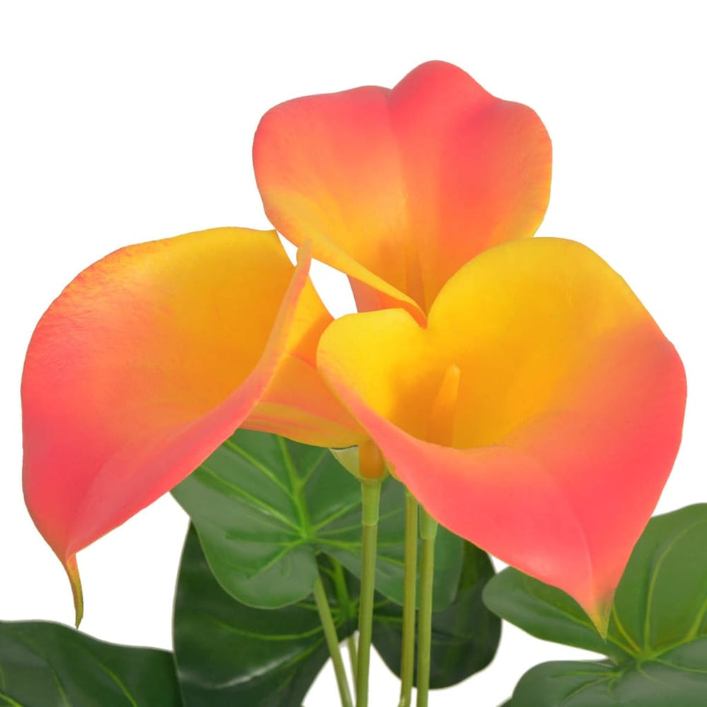 vidaXL Calla artificielle avec pot 45 cm rouge et jaune