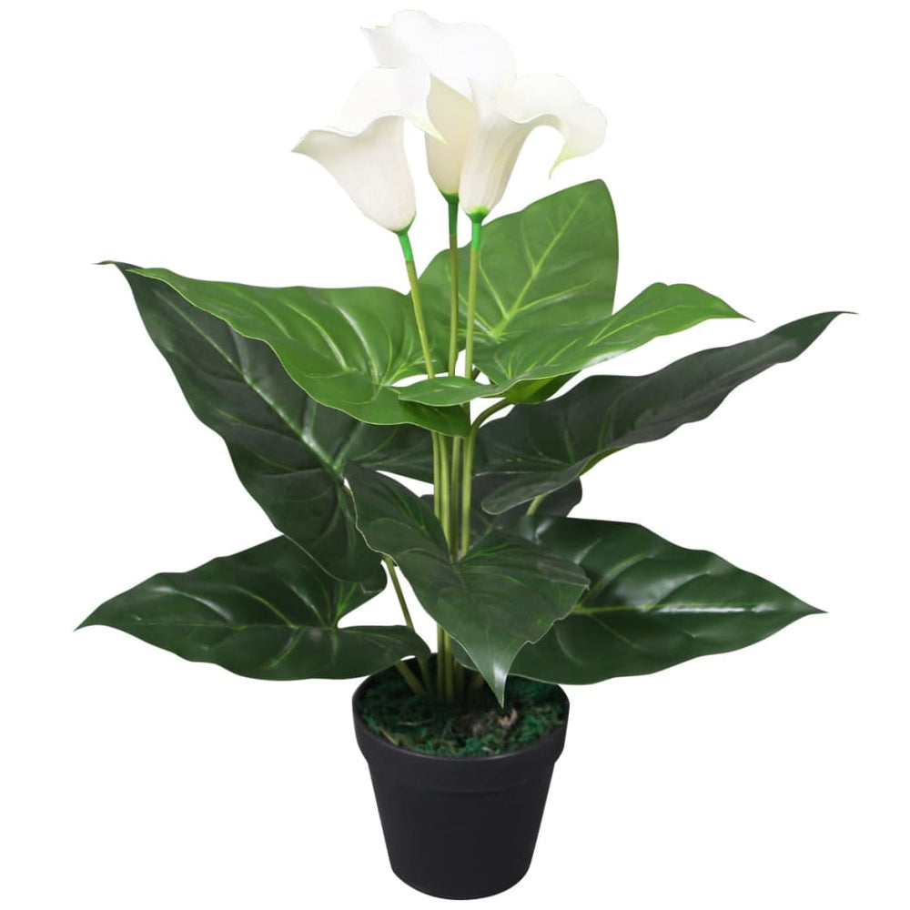 vidaXL Lys calla artificiel avec pot 45 cm blanc