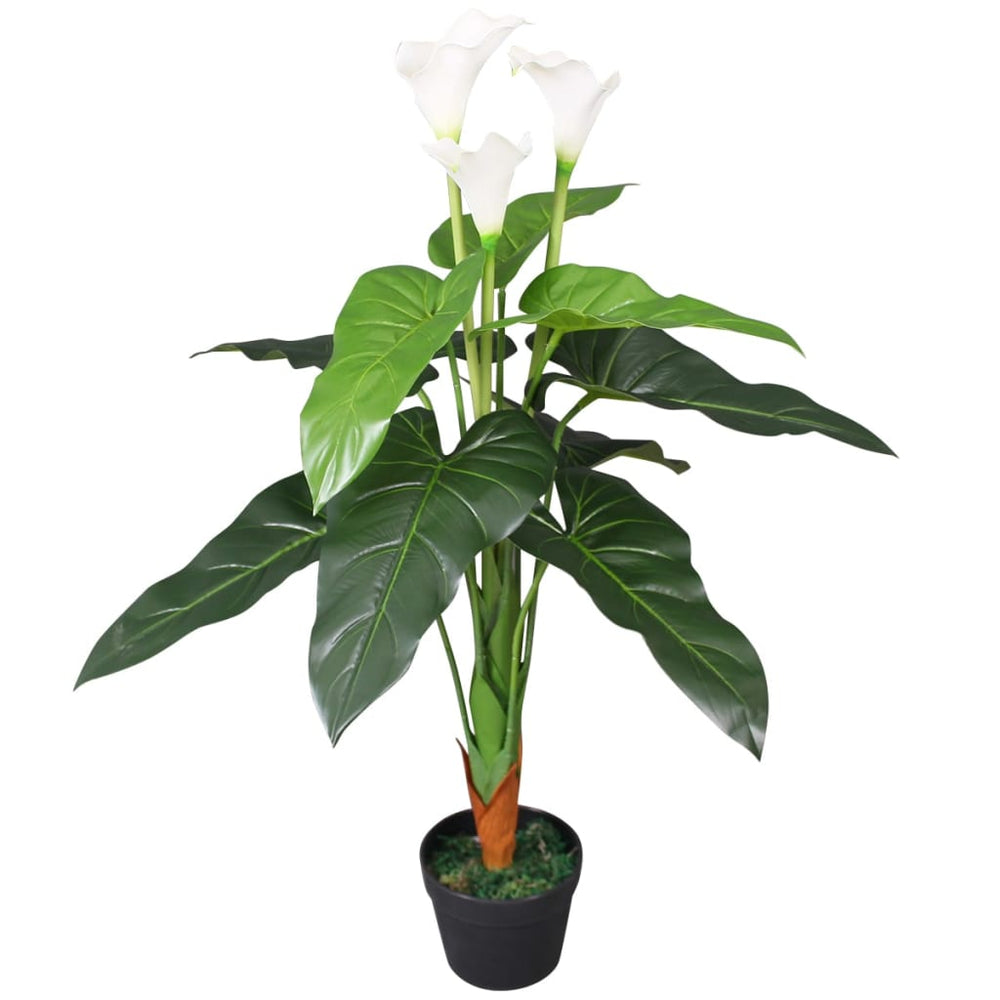 vidaXL Calla artificielle avec pot 85 cm Blanc