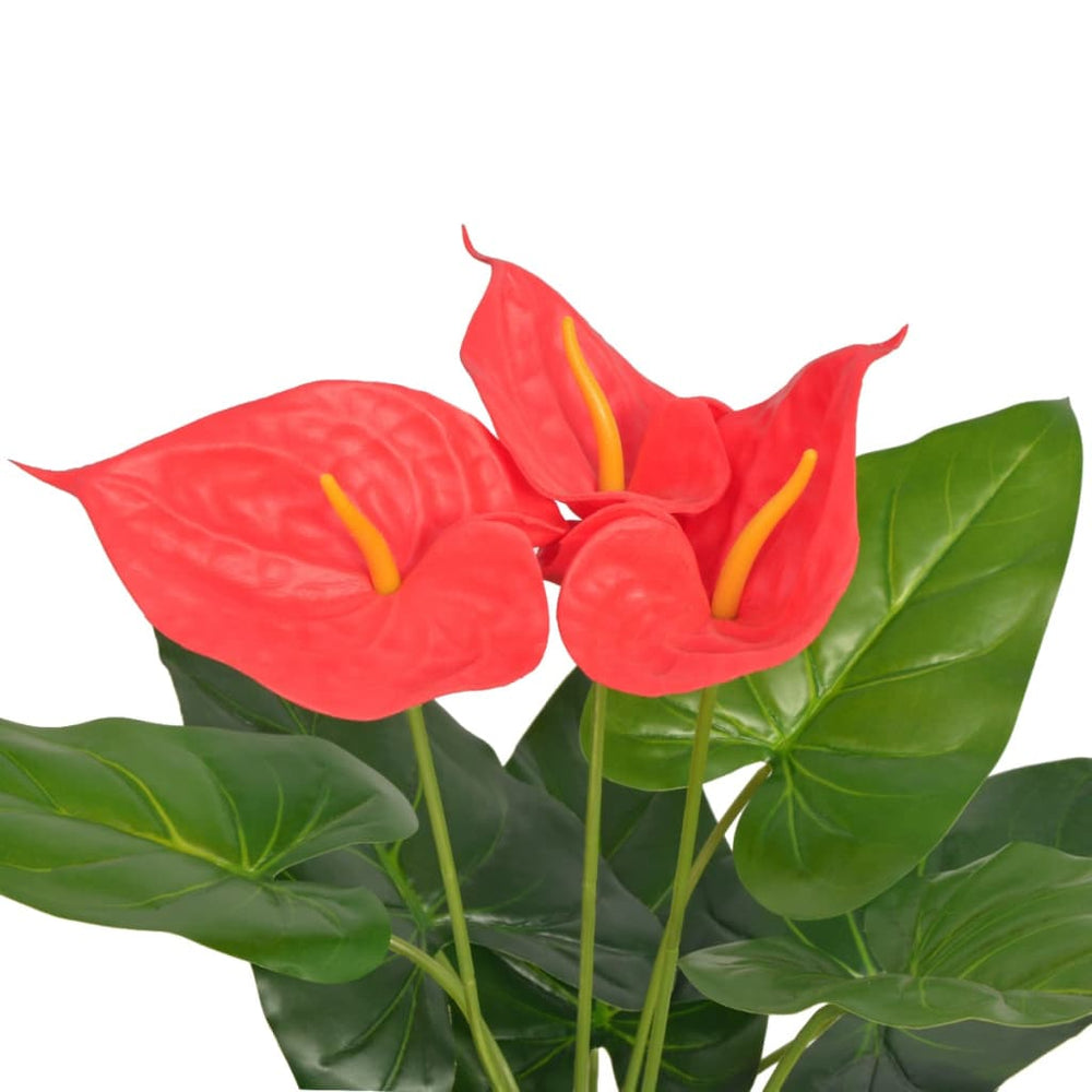 vidaXL Anthurium artificiel avec pot 45 cm rouge et jaune