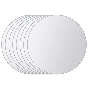 8-tlg. Spiegelfliesen-Set Rund Glas