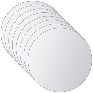 8-tlg. Spiegelfliesen-Set Rund Glas