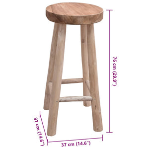 vidaXL Tabouret de bar en teck massif