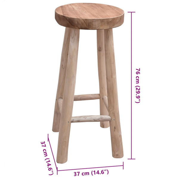 vidaXL Tabouret de bar en teck massif