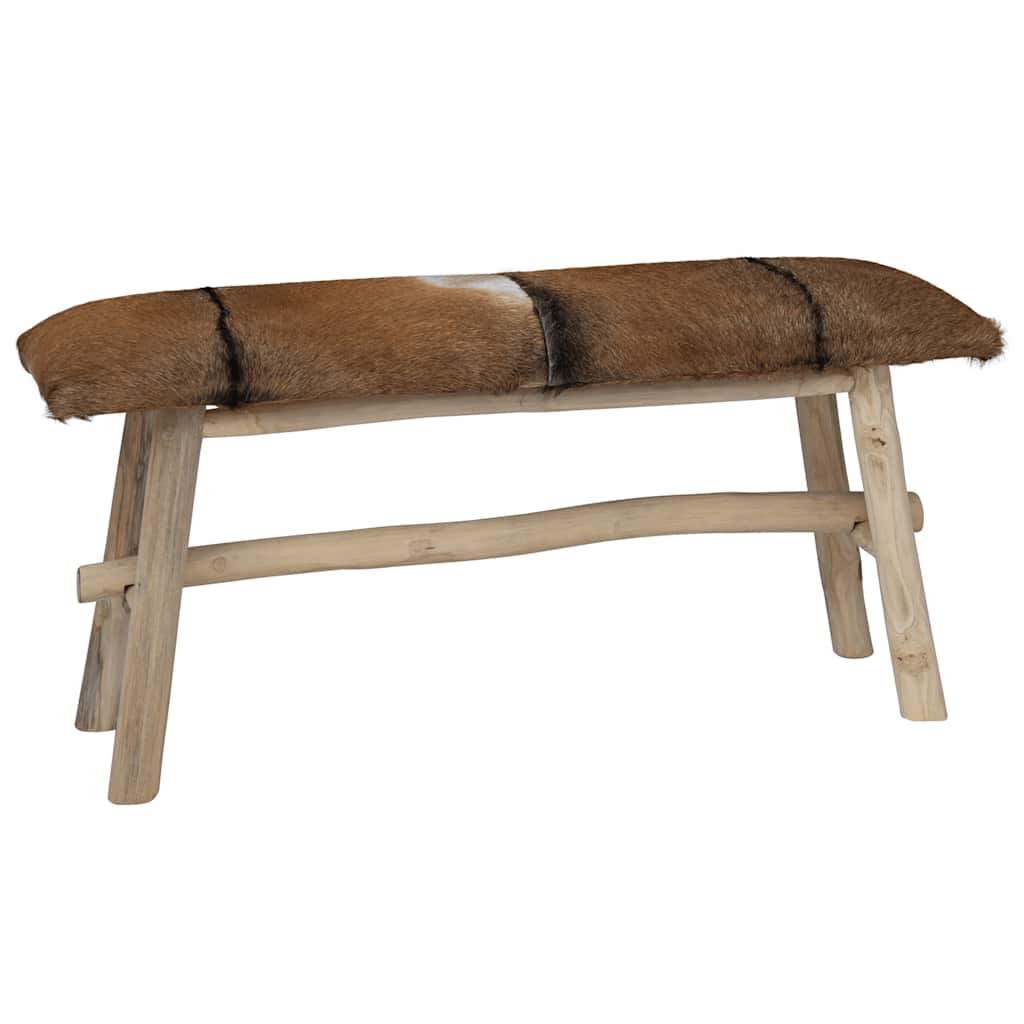 Sitzbank Ziegenleder Teak