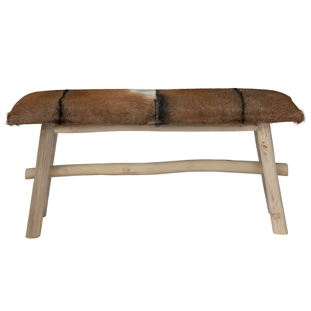 Sitzbank Ziegenleder Teak
