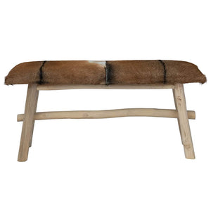Sitzbank Ziegenleder Teak
