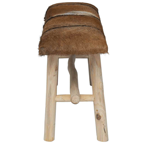 Sitzbank Ziegenleder Teak
