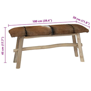 Sitzbank Ziegenleder Teak