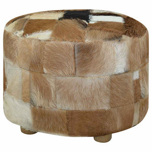 Hocker Ziegenleder Rund 50x50x45 cm