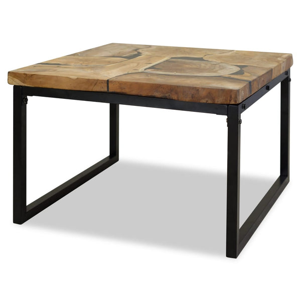 vidaXL Teak Resin Coffee Table 60x60x40 cm